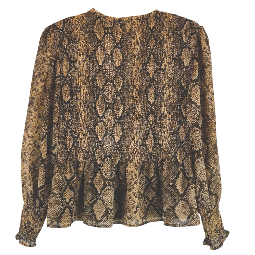 Zara The Veronica Blouse Python Snake Print Puff … - image 3